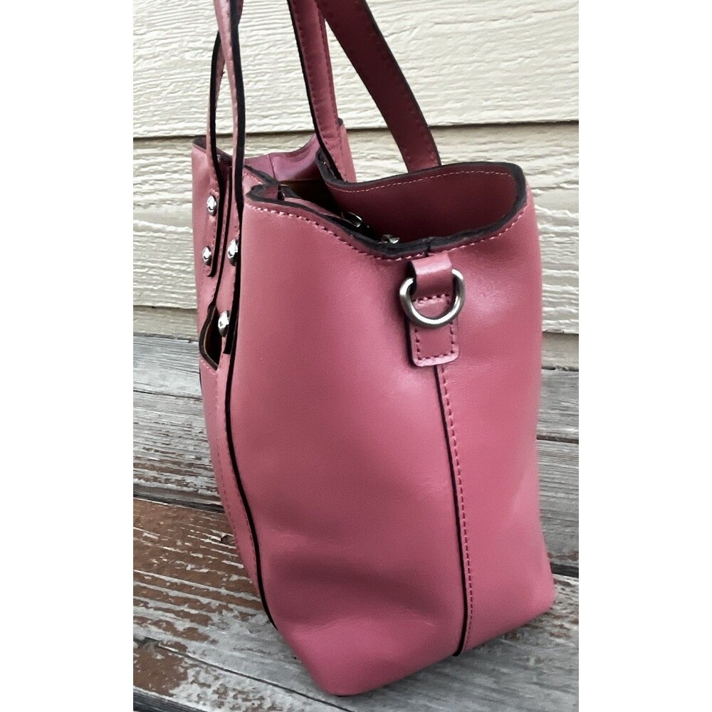 Patricia Nash Darby Tote Leather Crossbody Bag Turn Lock - Pink - Picture 6 of 16
